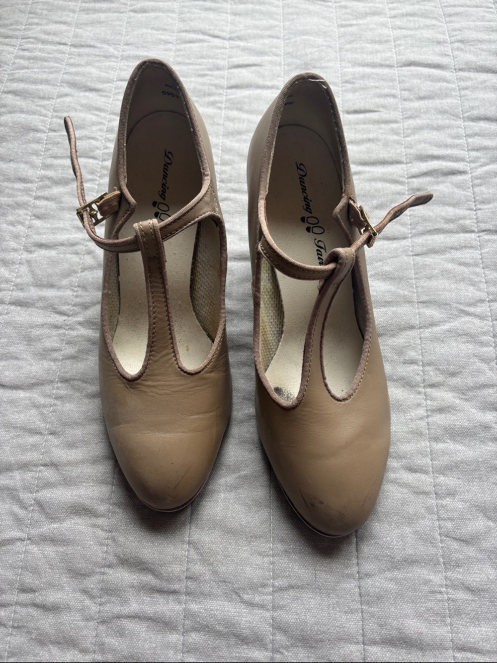 Tap or Dance T-Strap Heels with Buckle